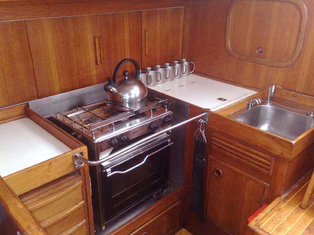 Swan 38 galley